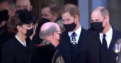 Prince Harry Chats With Prince William and Duchess Kate Following Prince Philip’s Funeral: Watch - www.usmagazine.com - county Andrew - county Prince Edward
