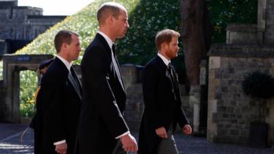 Prince Harry and Prince William Talk to One Another After Prince Philip's Funeral - www.etonline.com