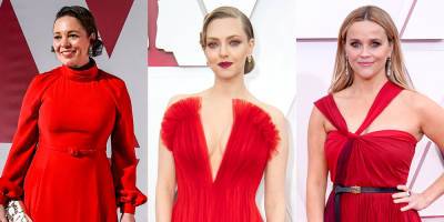 Amanda Seyfried, Olivia Colman, Reese Witherspoon & More Go Bold in Red for the 2021 Oscars! - www.justjared.com