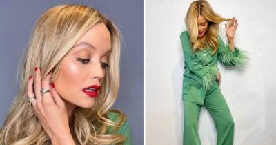 New mum Laura Whitmore stuns in a silky feather co-ord — get her look from £40 - www.ok.co.uk