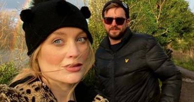 Laura Whitmore's husband Iain Stirling on daddy duties as he cradles baby while she films Celebrity Juice - www.ok.co.uk