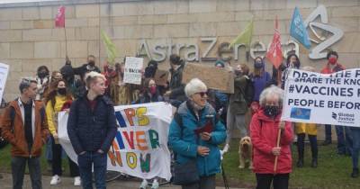 Protesters at AstraZeneca site in Macclesfield demand it shares jab technology - www.manchestereveningnews.co.uk - city Cambridge - city Oxford