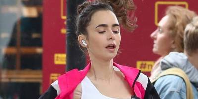 Lily Collins Goes for a Jog on the Set of 'Emily in Paris' - www.justjared.com - France
