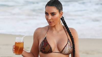 Kim Kardashian Models Khloe’s Good American Swimwear: See The Tiny Bikini Wrap Skirt - hollywoodlife.com - USA