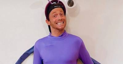 Stacey Solomon makes Joe Swash skintight costume and he struggles to protect modesty - www.ok.co.uk