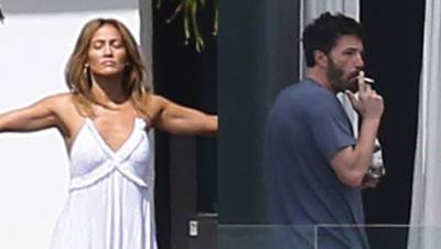 Jennifer Lopez Ben Affleck Emerge On Their Miami Balcony After Sexy Gym Date — New Pics - hollywoodlife.com
