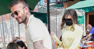 Victoria Beckham and husband David match in yellow as they hold hands on lunch date - www.ok.co.uk - New York