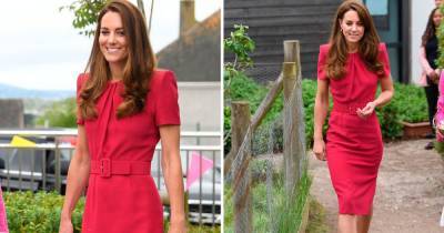 Kate Middleton wows in fuchsia shift by her wedding dress designer for crucial G7 summit - www.ok.co.uk