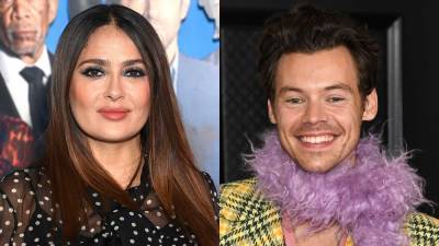 Salma Hayek's Pet Owl Coughed Up a Hairball Onto Harry Styles' Head - www.etonline.com
