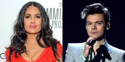 Salma Hayek's Owl Coughed a Rat Hairball on Harry Styles - www.justjared.com