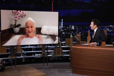 Helen Mirren Chats To Jimmy Fallon From Her Bathtub While Covered In Bubbles: ‘My Favourite Place In The World’ - etcanada.com
