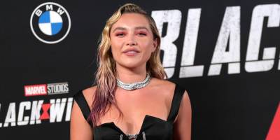 Florence Pugh Picks Her Poster's Nose at 'Black Widow' Premiere in London - www.justjared.com - London