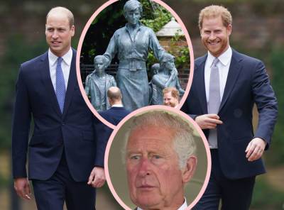 Prince Harry & Prince William Present United Front For Princess Diana Statue Unveiling -- But Prince Charles Skips Out - perezhilton.com