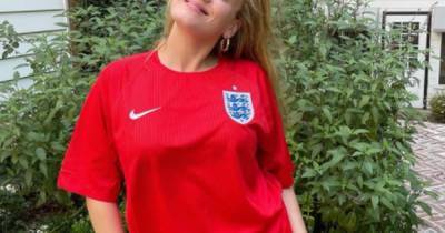Adele shows off 7st weight loss in an England shirt after Euros loss - www.ok.co.uk - Britain - Italy