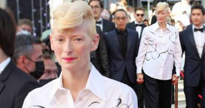 Tilda Swinton displays quirky style with blonde quiff in Cannes - www.msn.com - Scotland