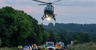 Horror crash closes Scots road as air ambulance called to the scene - www.dailyrecord.co.uk - Scotland