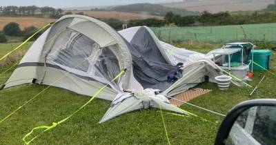 Wigan family 'caught out' by Storm Evert as tent blown over during camping holiday - www.manchestereveningnews.co.uk