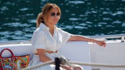 Jennifer Lopez Glows As She Wears Necklace With Ben Affleck’s Name Sailing Through Portofino — Photos - hollywoodlife.com