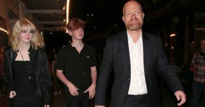 EastEnders star Jake Wood leaves theatre with his two kids after his play with Lily Allen - www.ok.co.uk - London