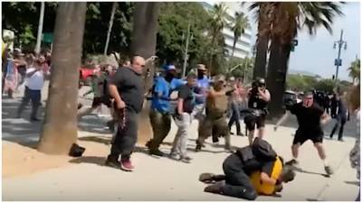 Reporter Attacked, Another Man Stabbed at Anti-Vax Protest Outside LA City Hall - thewrap.com - Los Angeles - USA - county Hall