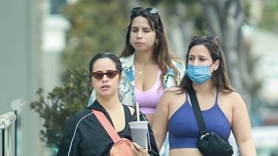 Camila Cabello Rocks A Black Crop Top Bike Shorts While Hiking With Friends — Photo - hollywoodlife.com - Malibu