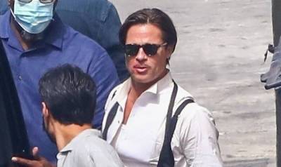Brad Pitt Spotted in Costume on 'Babylon' Movie Set (Photos) - www.justjared.com - Los Angeles - Hollywood