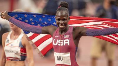 Athing Mu Becomes First American to Win Olympic Gold in Women's 800 Meters Final Since 1968 - www.etonline.com - USA - Tokyo - city Mexico City