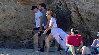 Jennifer Lopez Ben Affleck Hold Hands On Beach Stroll With Pal Matt Damon — Photos - hollywoodlife.com - Los Angeles - Malibu