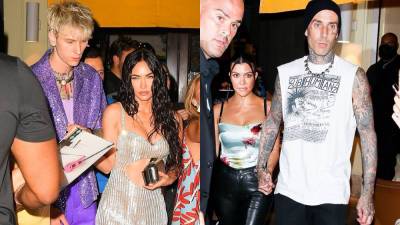 Machine Gun Kelly, Megan Fox join Kourtney Kardashian and Travis Barker for late-night post-VMAs dinner in NYC - www.foxnews.com - New York - Italy - city Downtown
