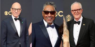 Presenter Patrick Stewart & Nominees Giancarlo Esposito & John Lithgow Hit the Emmys 2021 Red Carpet - www.justjared.com - Los Angeles