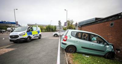 Woman rushed to hospital after car crashes into church in Salford - www.manchestereveningnews.co.uk - Manchester - county Pendleton