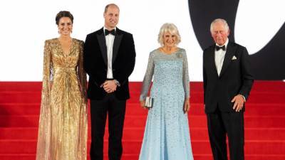 Kate Middleton Glitters in Gold Alongside Prince William at James Bond Premiere - www.etonline.com - county Bond
