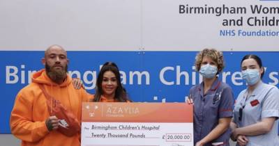 Ashley Cain and Safiyya Vorajee return to hospital for first time after Azaylia's death to donate £20,000 - www.ok.co.uk - Birmingham