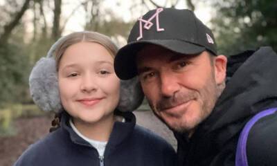 David Beckham shares candid new photo kissing daughter Harper - and wife Victoria reacts - hellomagazine.com - county Harper - state Another