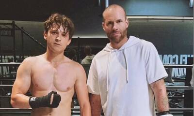 Tom Holland flaunts his growing muscles in shirtless workout pic - us.hola.com - Los Angeles