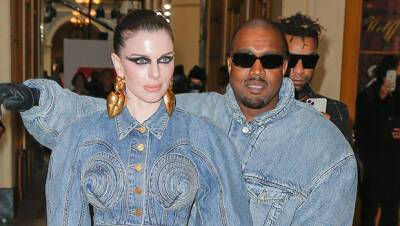 Kanye West Julia Fox Twin In Denim For Red Carpet Debut At Paris Fashion Week — Photos - hollywoodlife.com - France - Miami