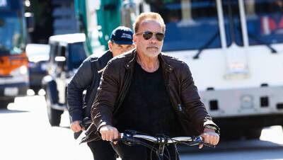Arnold Schwarzenegger Goes Bike Riding Just 1 Day After Terrifying Car Crash — Photos - hollywoodlife.com - Los Angeles - Santa Monica - city Madison