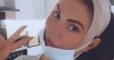 TOWIE’s Amy Childs shares update after chin lipo as she wears ‘nappy’ on head - www.ok.co.uk