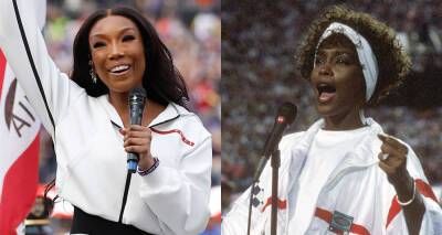 Brandy Channels Whitney Houston While Performing National Anthem at NFC Championship 2022 - www.justjared.com - Houston - city Inglewood