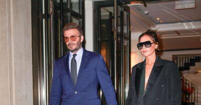 David and Victoria Beckham hold hands on NYC date night as he matches tie to her outfit - www.ok.co.uk - city Manhattan, state New York - New York