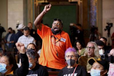 L.A. City Council Meeting Shut Down By Angry Protesters Calling For Martinez, Cedillo & De León To Resign After Racist Conversation Caught On Tape - deadline.com - Los Angeles