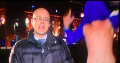 Topless Rangers fan gatecrashes live BBC interview with wild Michael Beale appointment chant - www.dailyrecord.co.uk - Scotland - London