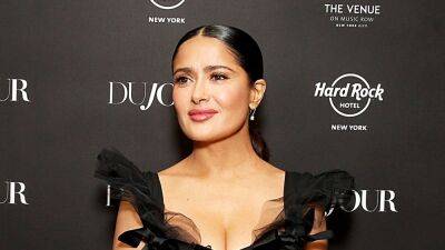 Salma Hayek Wore a Lace Corset Dress That's Half Bombshell, Half Party—See Pics - www.glamour.com