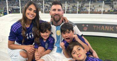 Lionel Messi Celebrates Winning World Cup With Wife Antonela Roccuzzo and 3 Sons: Photos - www.usmagazine.com - Argentina - Qatar