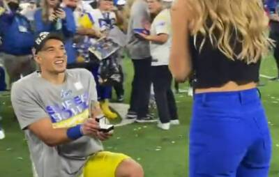 L.A. Rams' Taylor Rapp Gets Engaged to Dani Johnson After Super Bowl Win (Video) - www.justjared.com - Los Angeles - Los Angeles - Taylor
