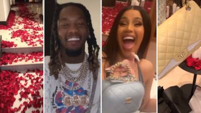 Cardi B Shows Off Endless Valentine's Day Roses and Chanel Bags From Offset - www.etonline.com - Los Angeles - Jordan