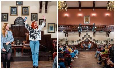 Check out exclusive photos of Bella Thorne speaking at The Cambridge Union - us.hola.com - Hollywood - Italy - Rome - county Union