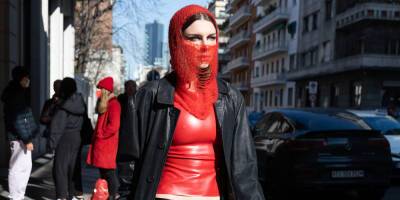 Julia Fox Wears a Sheer Red Balaclava & Ugg Boots During Milan Fashion Week 2022 - www.justjared.com - Italy