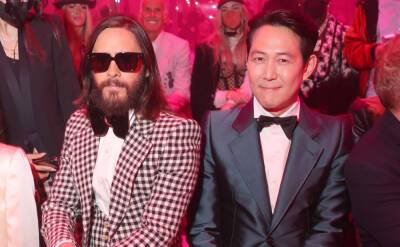 Double SAG Noms Jared Leto & Lee Jung-jae Meet Up at Gucci Show in Milan - www.justjared.com - Italy - county Harris - city Dickinson, county Harris
