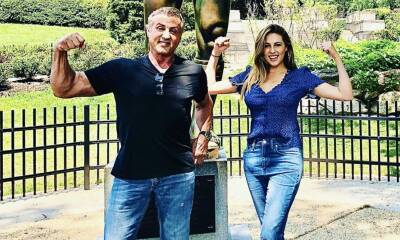 Sylvester Stallone and daughter Sophia flex their muscles by famous ‘Rocky’ statue - us.hola.com - Germany